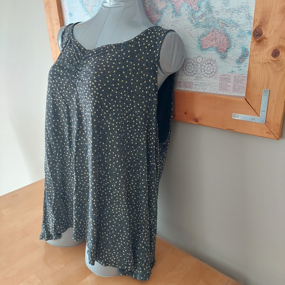 Pennington's In Every Story Black and Yellow Polka Dot Sleeveless Plus Size 2X - Picture 3 of 10